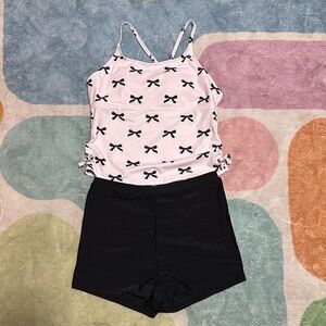 Kids Swimwear Set with Bow Pattern